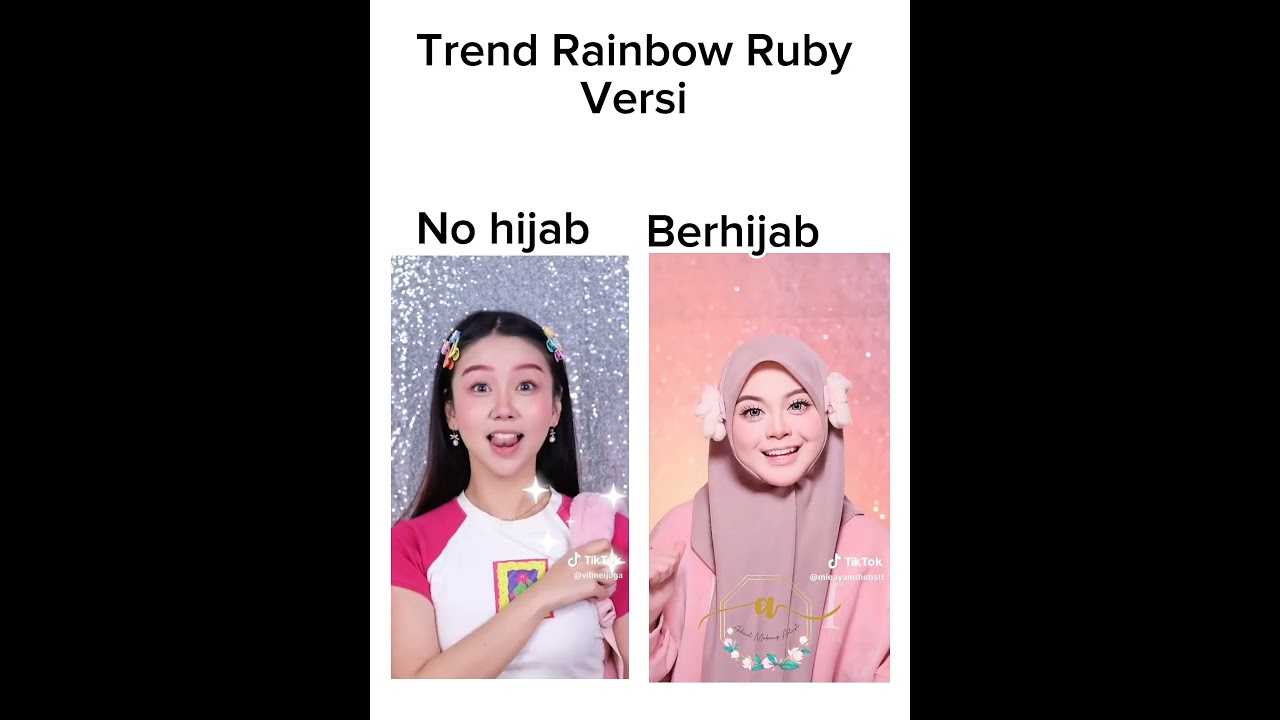 Trend Rainbow Ruby versi hijab dan no hijab?#Kalian pilih yang mana?#jedagjedug #bantusudscribe