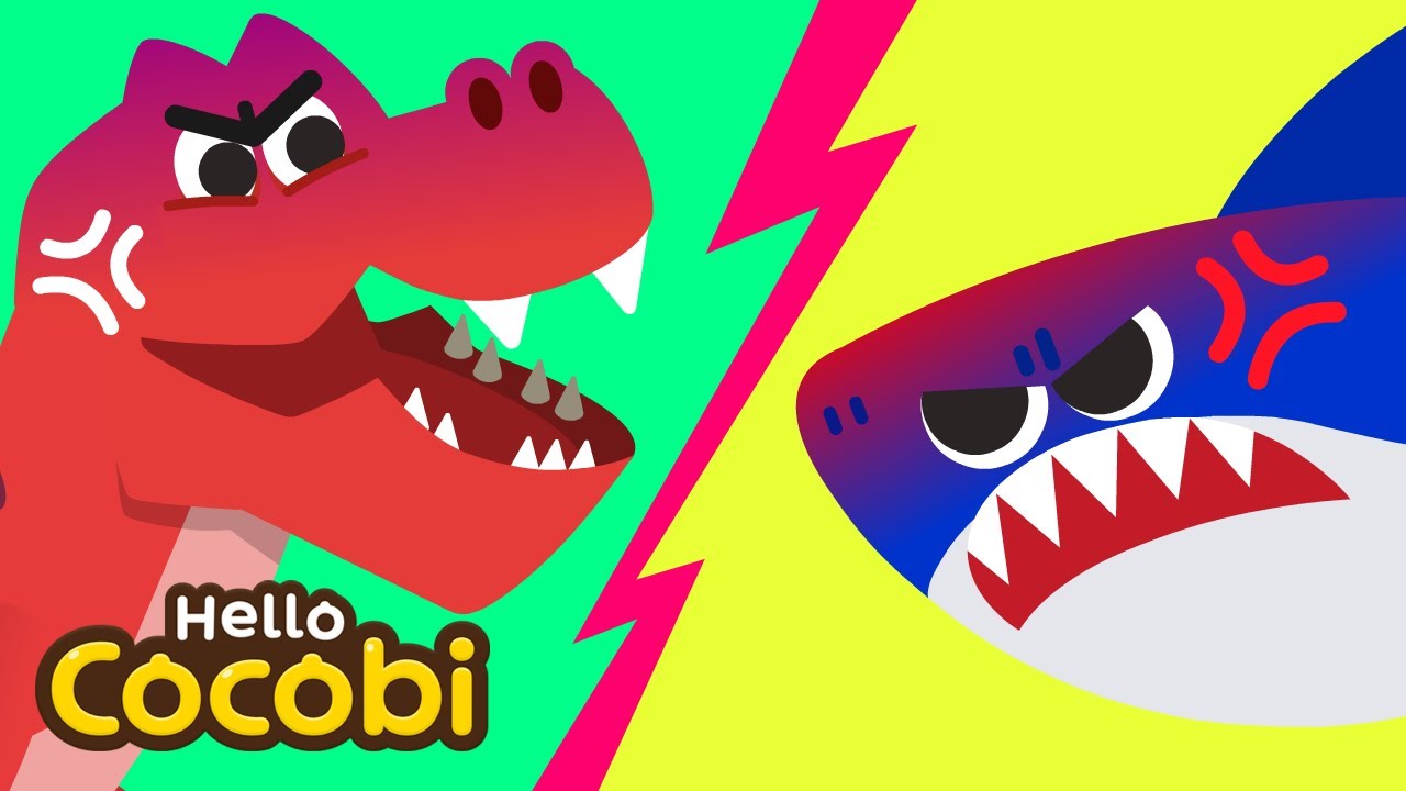 T-rex Vs Shark Song | Nursery Rhymes & Kids Song | Hello Cocobi