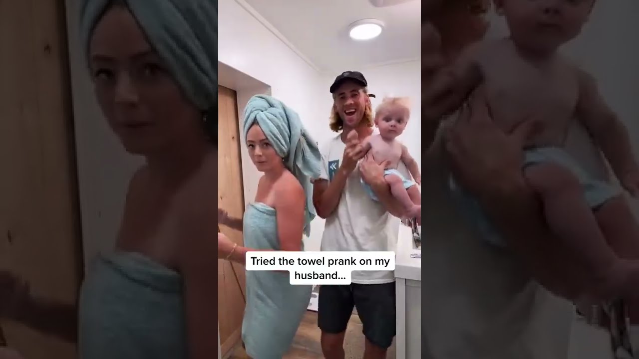 Tried the towel prank on my husband #shorts