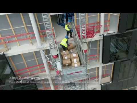 Triple Hoist used in building work at Funke Medeingruppe HQ in Essen, Germany