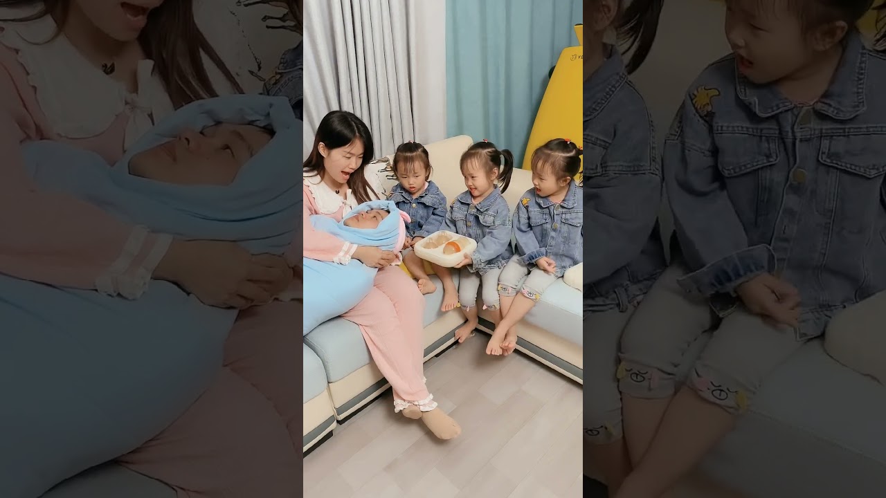 Triplet girls, this baby is a little big and not easy to feed