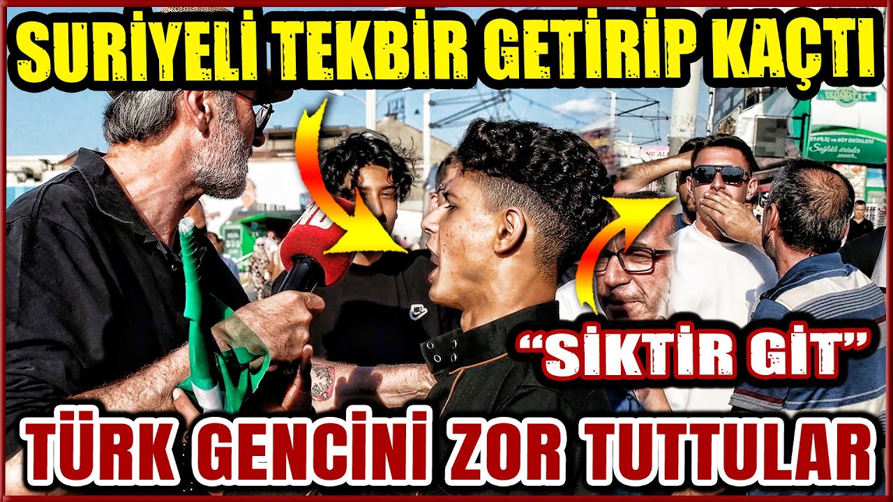 TÜRK GENÇLERİNİ ZOR ZAPT ETTİLER, SURİYELİ GENÇ DURDUK YERE TEKBİR GETİREREK PROVOKE EDİP KAÇTI!