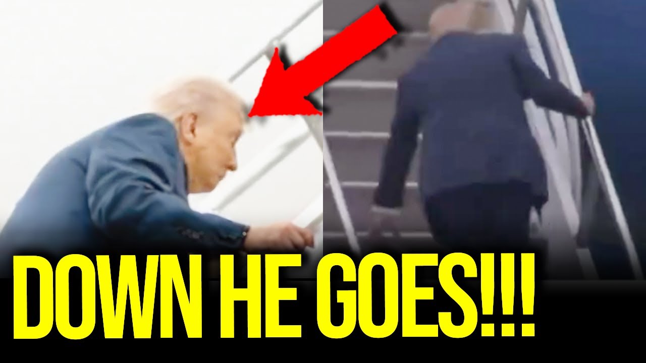 Trump FALLS ON STAIRS in DISASTER Moment