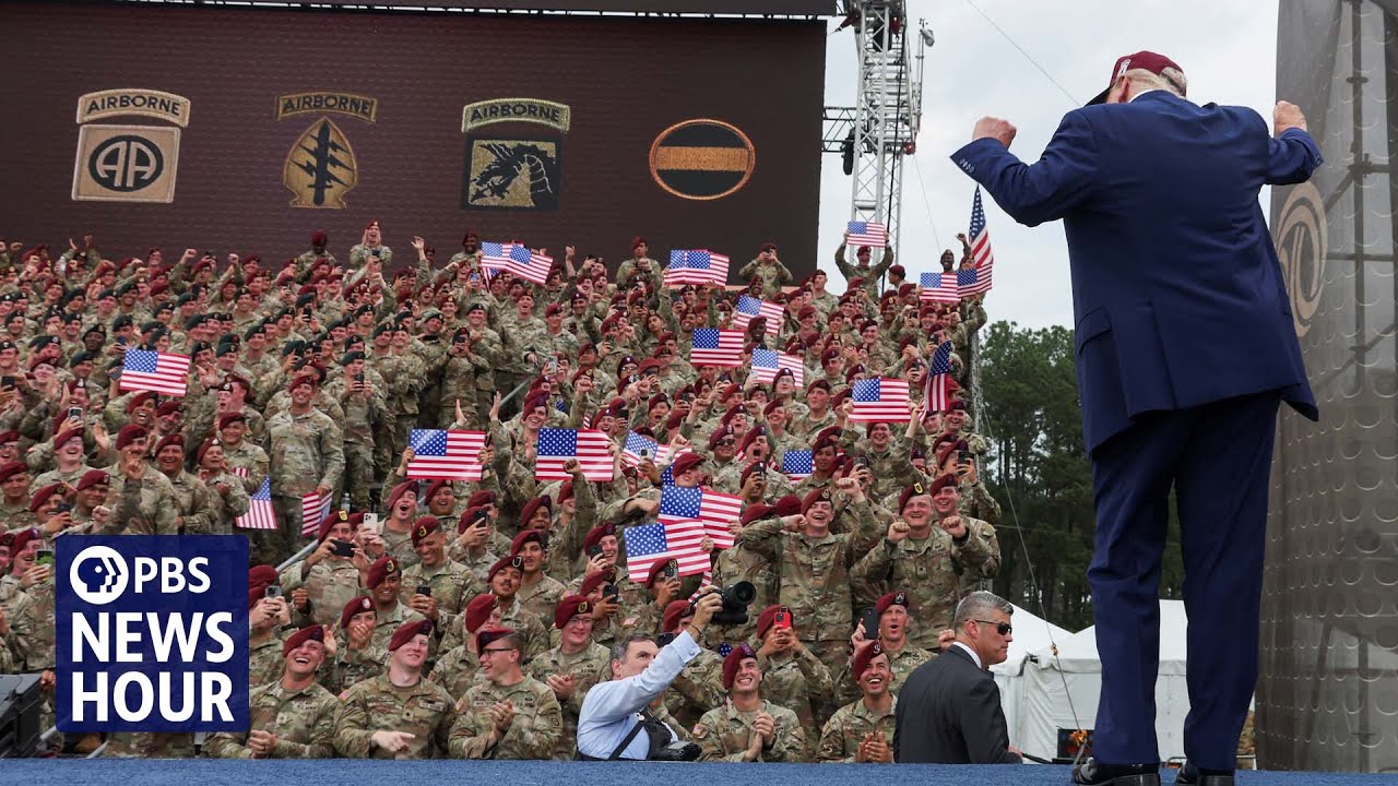 Trump's remarks at Fort Bragg blur line between military and partisan politics