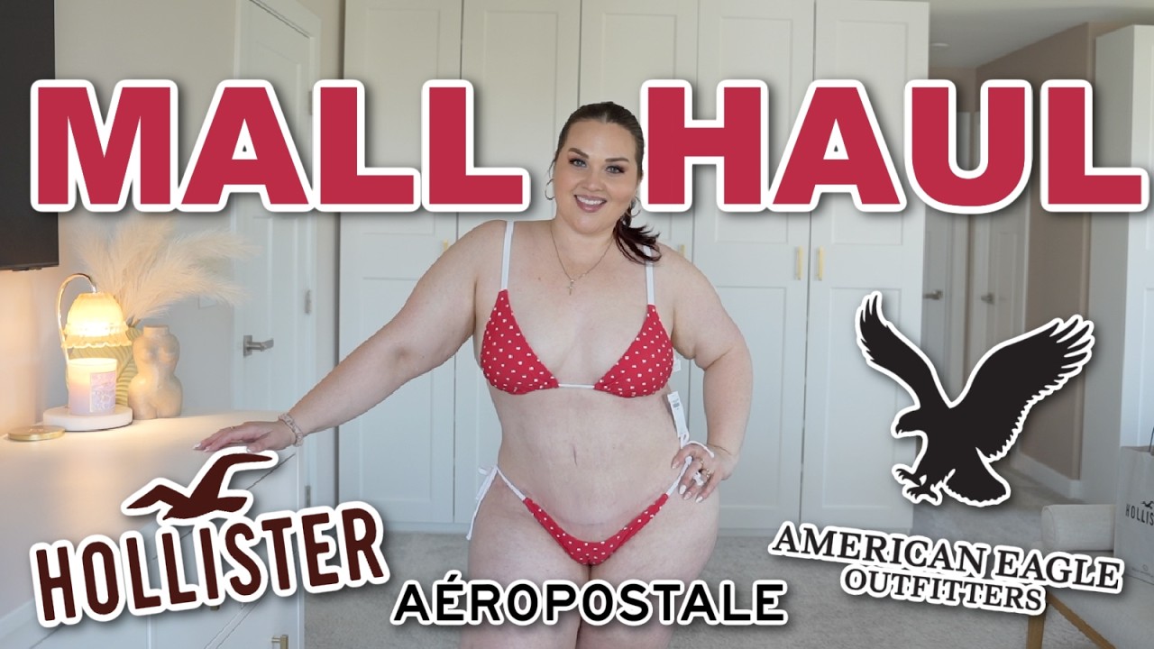 TRY ON HAUL👙🌸 | HOLLISTER, AMERICAN EAGLE, AEROPOSTALE | size 16/XXL