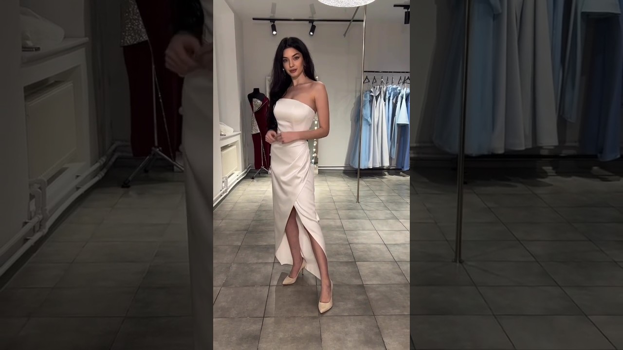 Try On Haul | Satin White Dress #shorts #youtubeshorts #fashion