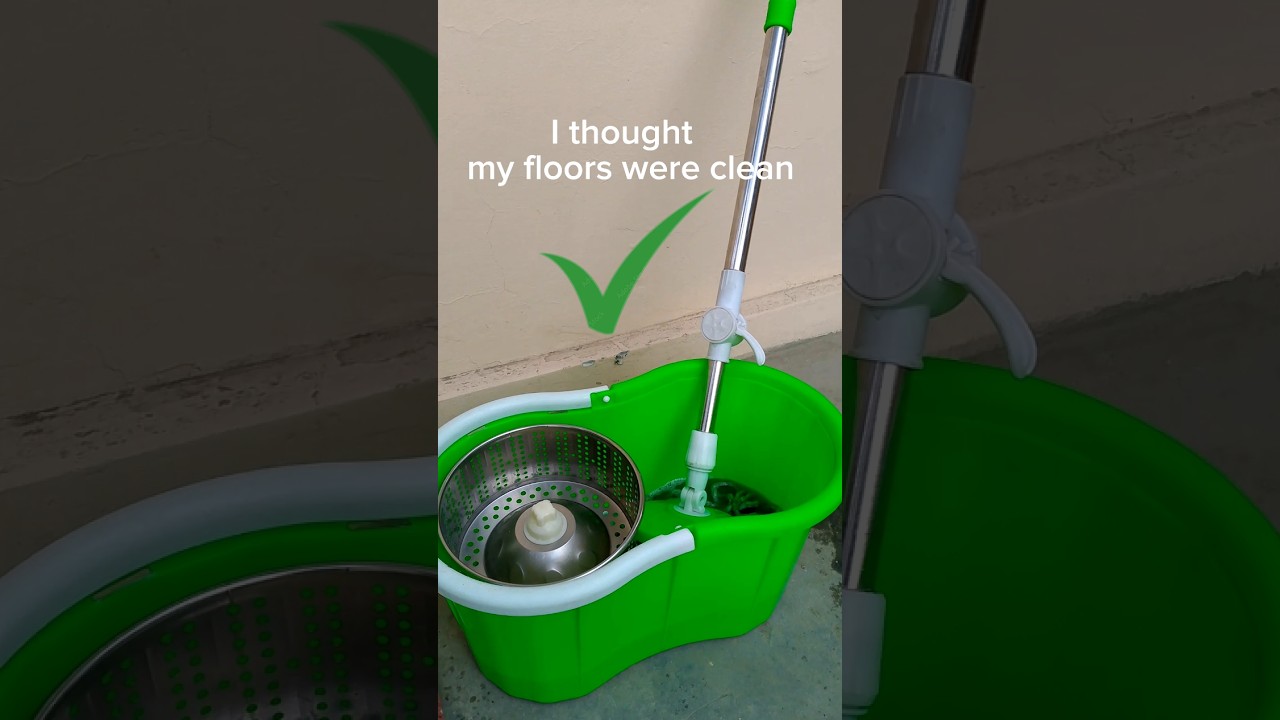 Try the deep-cleaning Tismine spin mop and bucket system with machine washable microfiber mop head