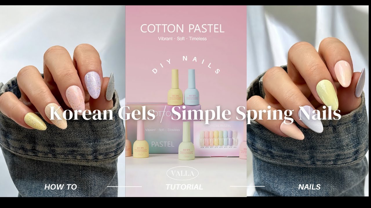 Trying NEW Korean Gels | Simple Spring Nails | Nail Tutorial | VALLA Nails | Sweetie Nail Supply
