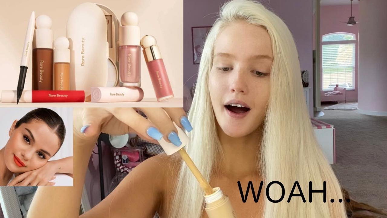 TRYING RARE BEAUTY BY SELENA GOMEZ ! My First Impressions | Linsey99