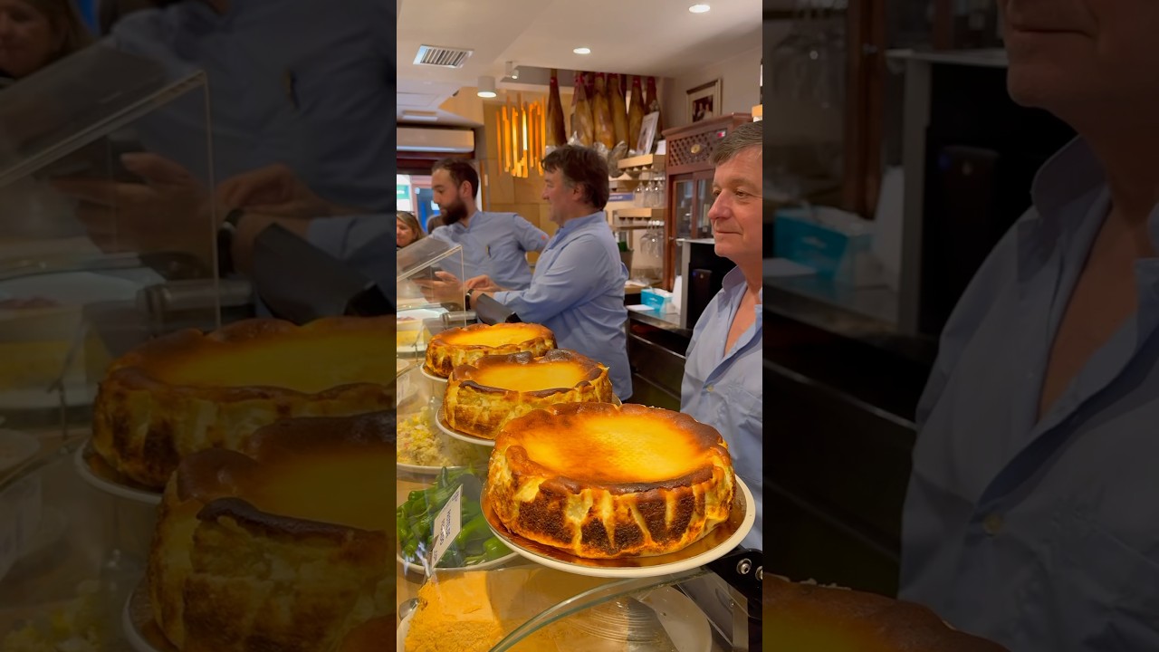 Trying what people say is the best basque cheesecake in Spain 📍La Vina, San Sebastián #food