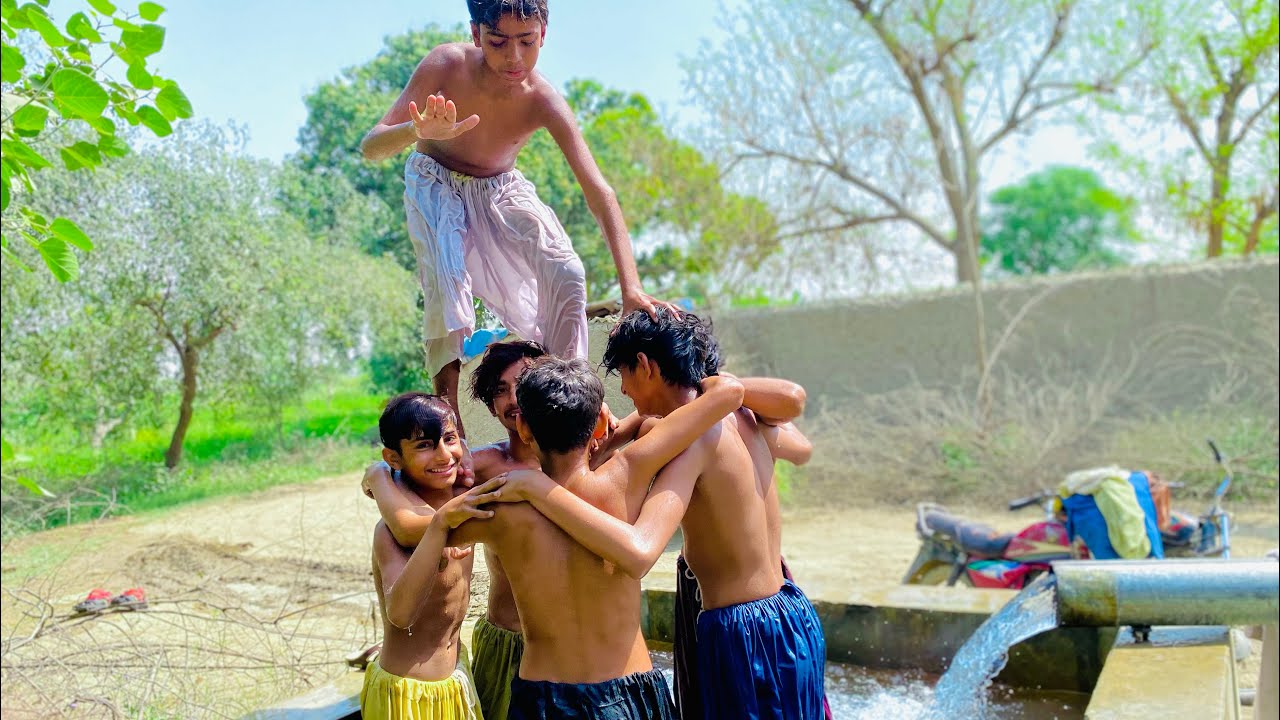 Tube well swimming vlog village boy funny part 3