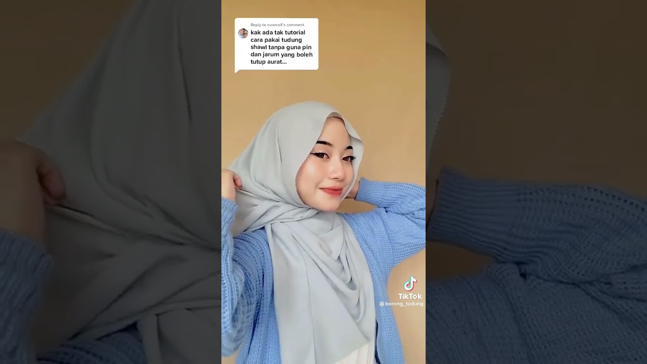 tudung shawl without pin boleh try✨#shawl