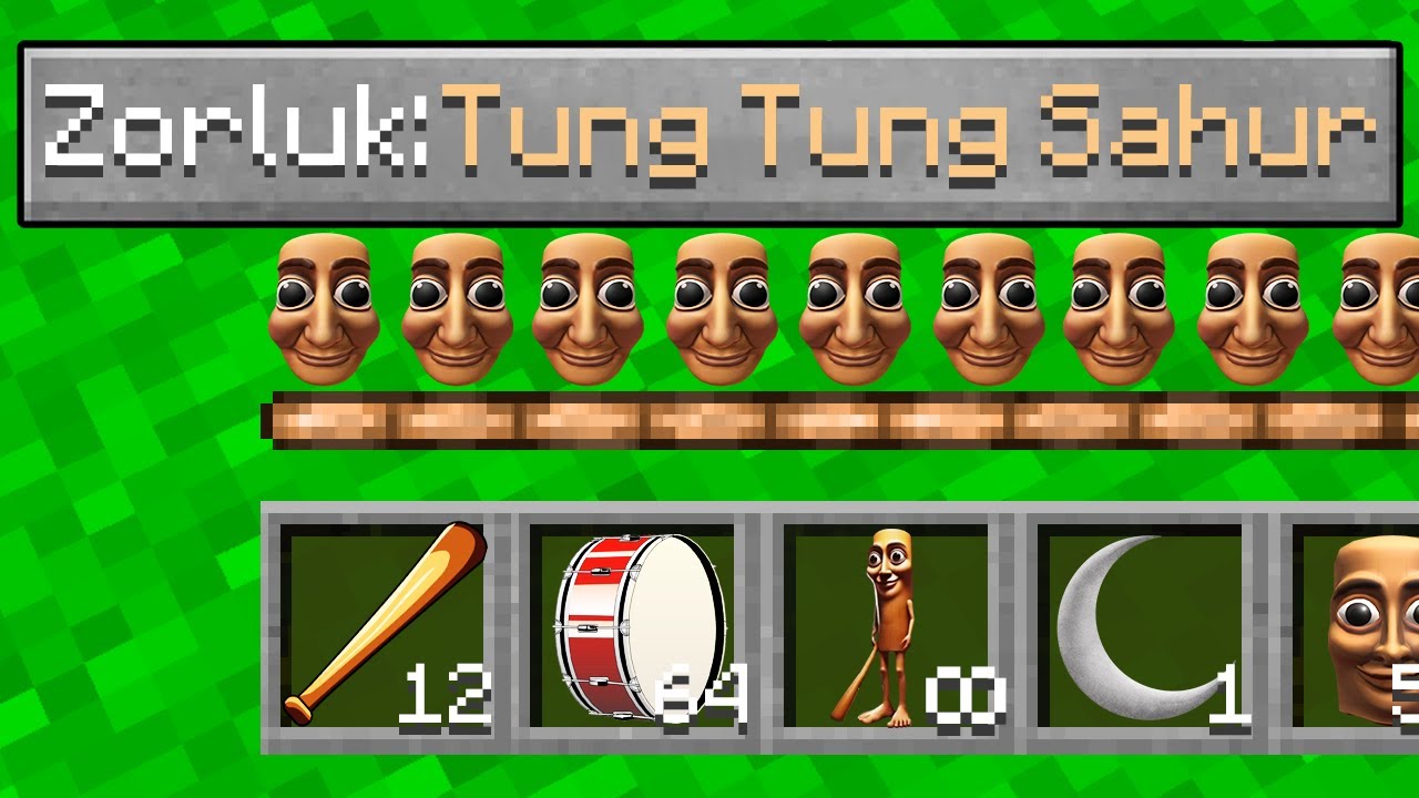 TUNG TUNG SAHUR ZORLUK SEVİYESİ - Minecraft