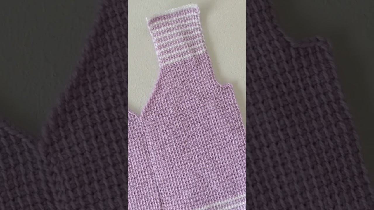 Tunus İşi Çok Kolay Örgü Bebek Yeleği Sağ ve Sol Ön Kapak Yapımı 🤗#shorts #tunusişiörgü #crochet
