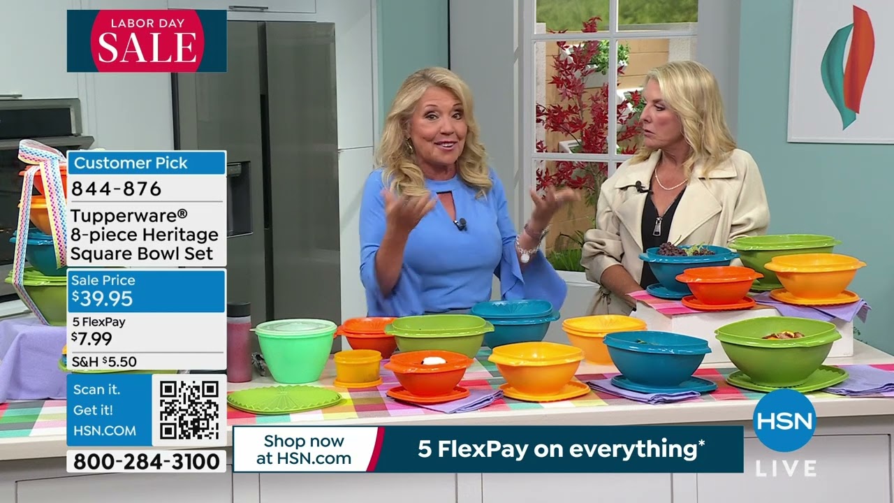 Tupperware 8piece Heritage Square Bowl Set