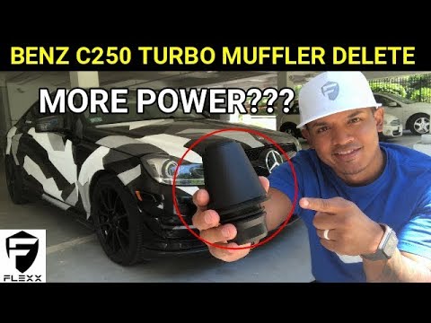 TURBO MUFFLER DELETE INSTALL ON MERCEDES C250