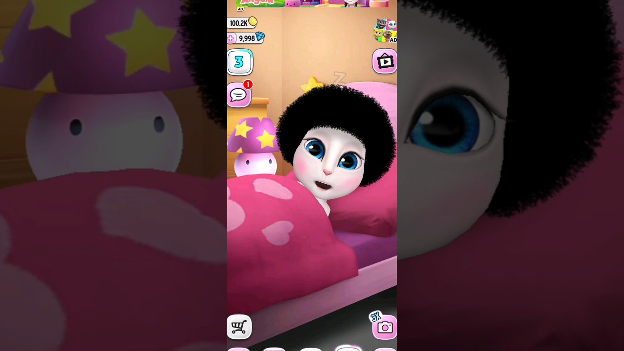 turn off the light 🛏💡|#shorts#angela #fypシ゚viral #mytalkingangela2