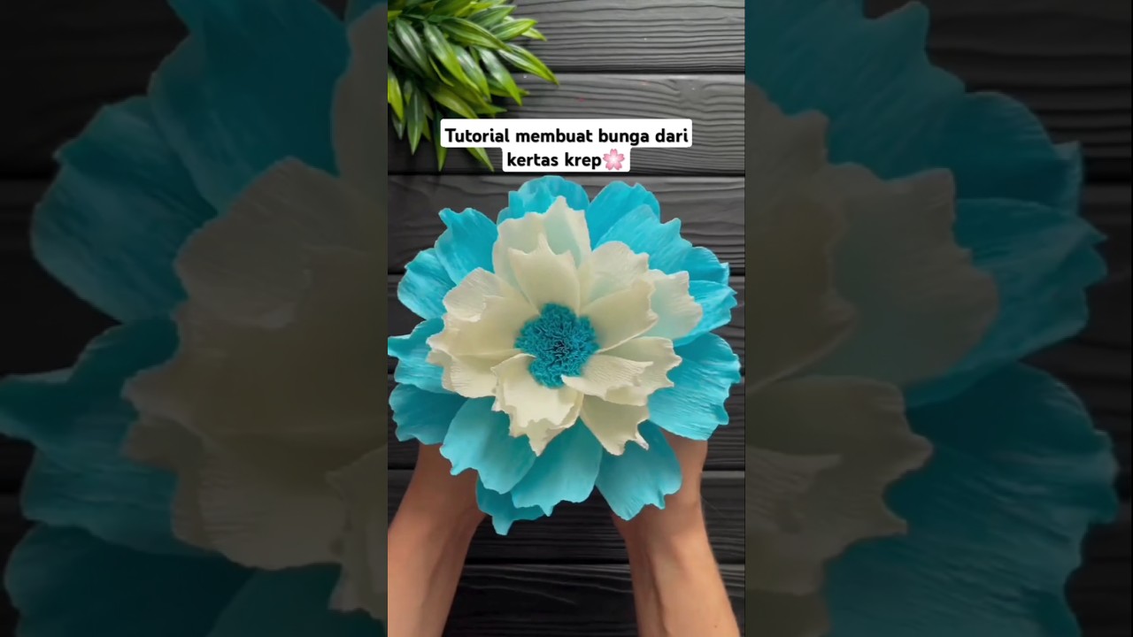 TUTORIAL MEMBUAT BUNGA DARI KERTAS KREP🌸||HOW TO MAKE FLOWERS WITH CREPE PAPER🌸 #shorts