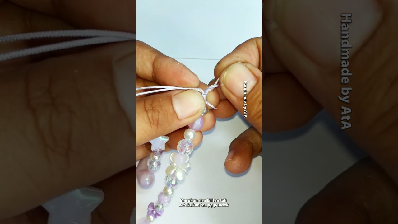 Tutorial Membuat simpul strap phone by ata #diy #phonestrap #handmade #craft #tutorial