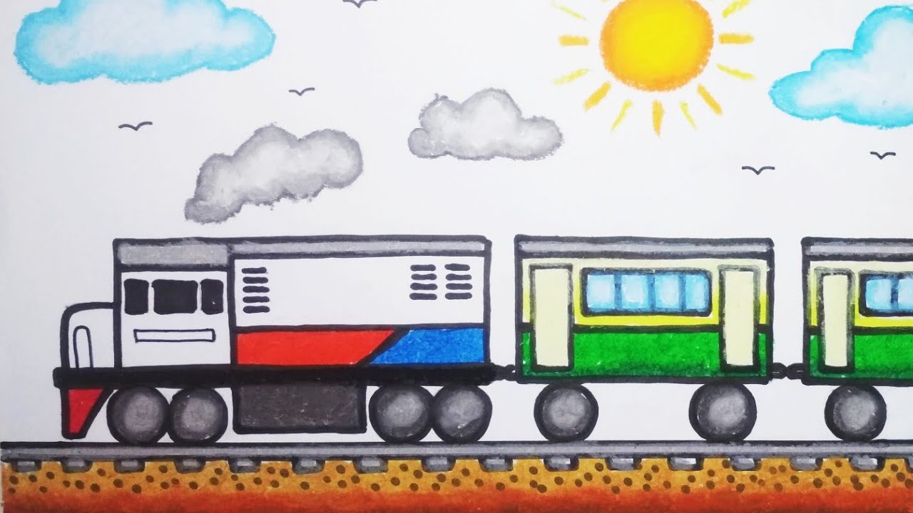 Tutorial Menggambar dan Mewarnai Kereta Api Indonesia / KAI ( TRAIN )