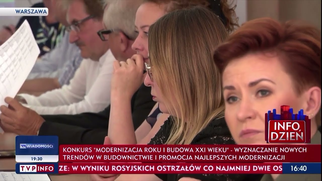 TVP Info Warszawa 22 sierpnia Obrady Jury Ogólnopolskiego Konkursu Modernizacja Roku & Budowa XXI w