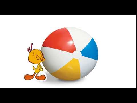 Tweety Bird kisses the Beach Ball