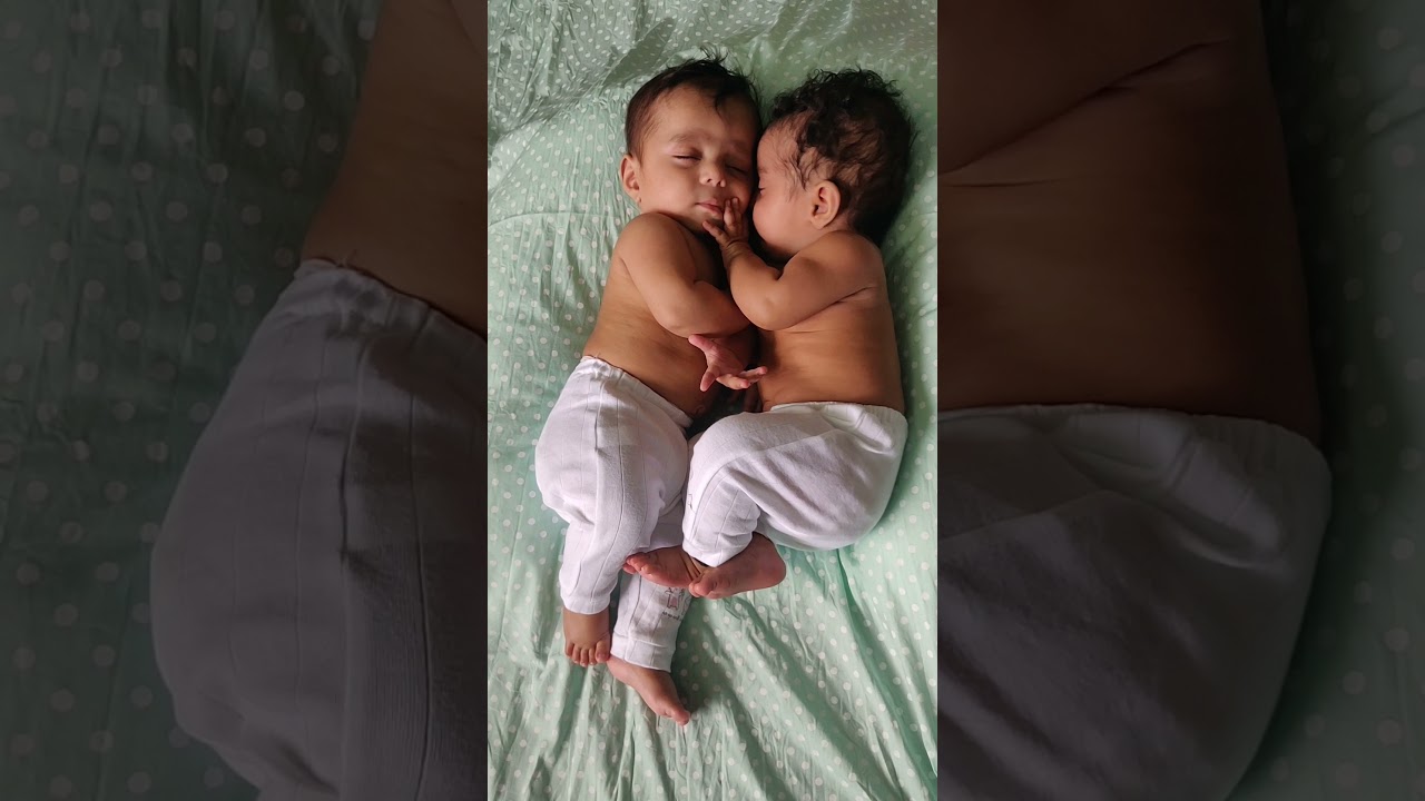 Twin babies brother sister love ❤️