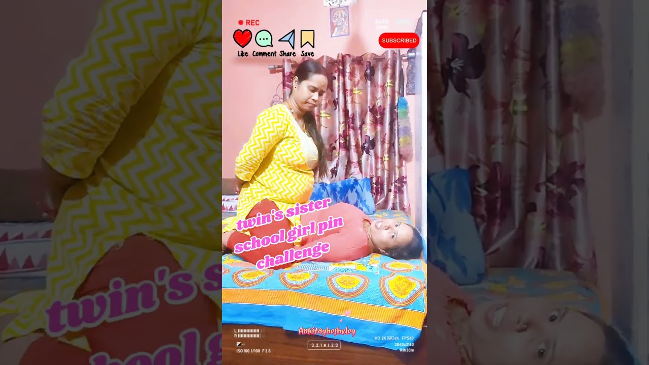 twins sister school girl pin challenge part -3 | #requestedvideo #youtubeshorts #viral #funnyvideo
