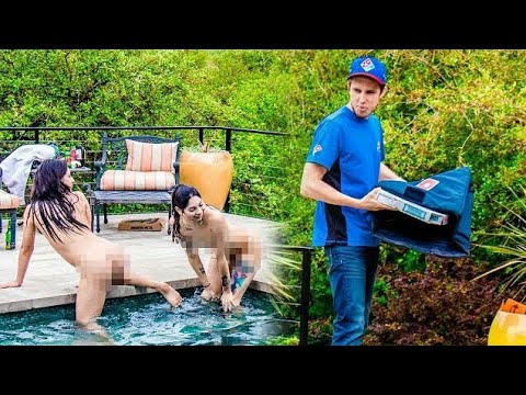 Two Girls Order Pizza NAKED Prank 🍕