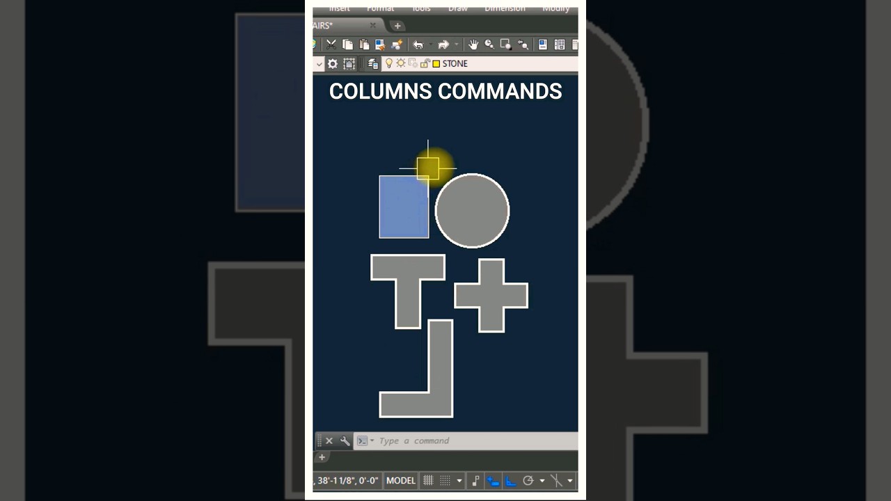 Types Of Columns in Yqarch Plugin #yqarch #autocad #autocadtips