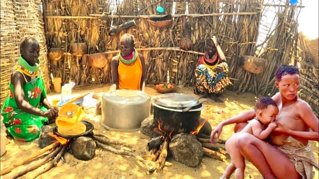 Typical African Village Life of Youngest 4 Wives of One #cooking Village Food /Full Documentary 2025