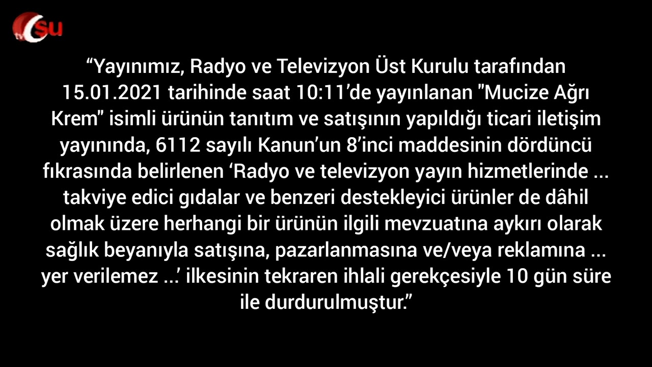 Şu TV - Yayın Durdurma Cezası (2021)