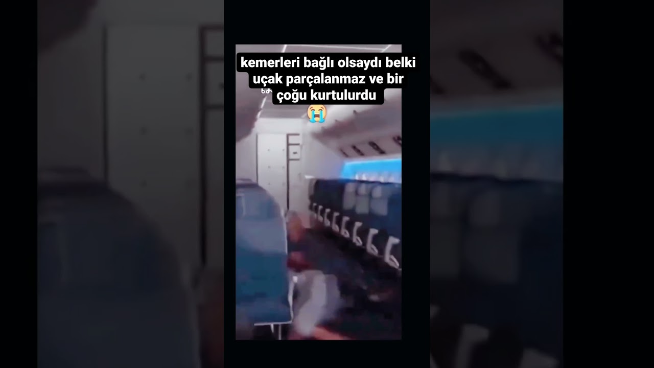 #uçak #kazası #kamerada kemerleri bağlamamanin acı sonu