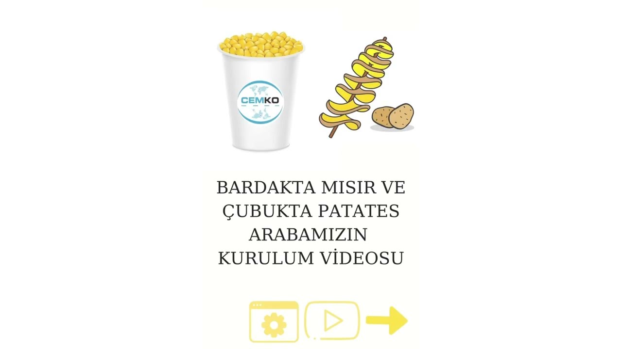 Çubukta Patates Arabası Kurulumu ve Bardakta Mısır Arabası Kurulumu 60x120 Cemko Metal