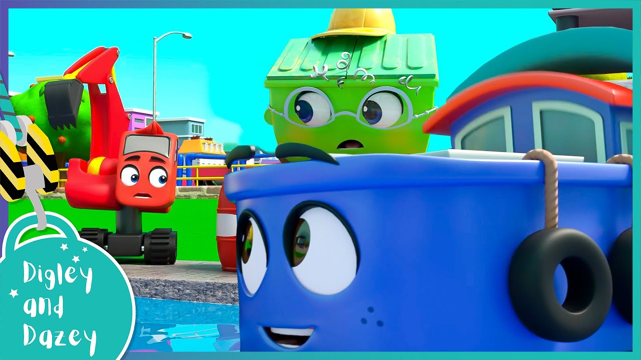 Uh Oh! Mrs. Skip Gets Stuck on a Boat! | @DigleyandDazey  | Vehicle Kids Cartoons