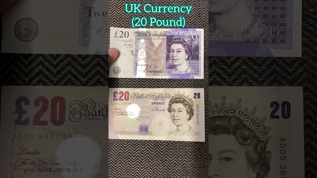 UK Currency (20 pounds) #worldcurrency #youtubeshorts #shorts