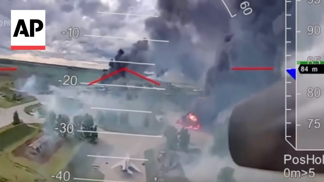 Ukraine releases more video of its drone attack on Russia war planes