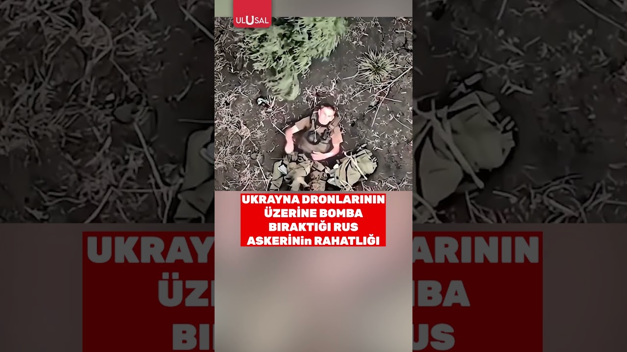 Ukrayna dronlarının üzerine bomba bıraktığı Rus askerinin rahatlığı #shorts #keşfet #rusya