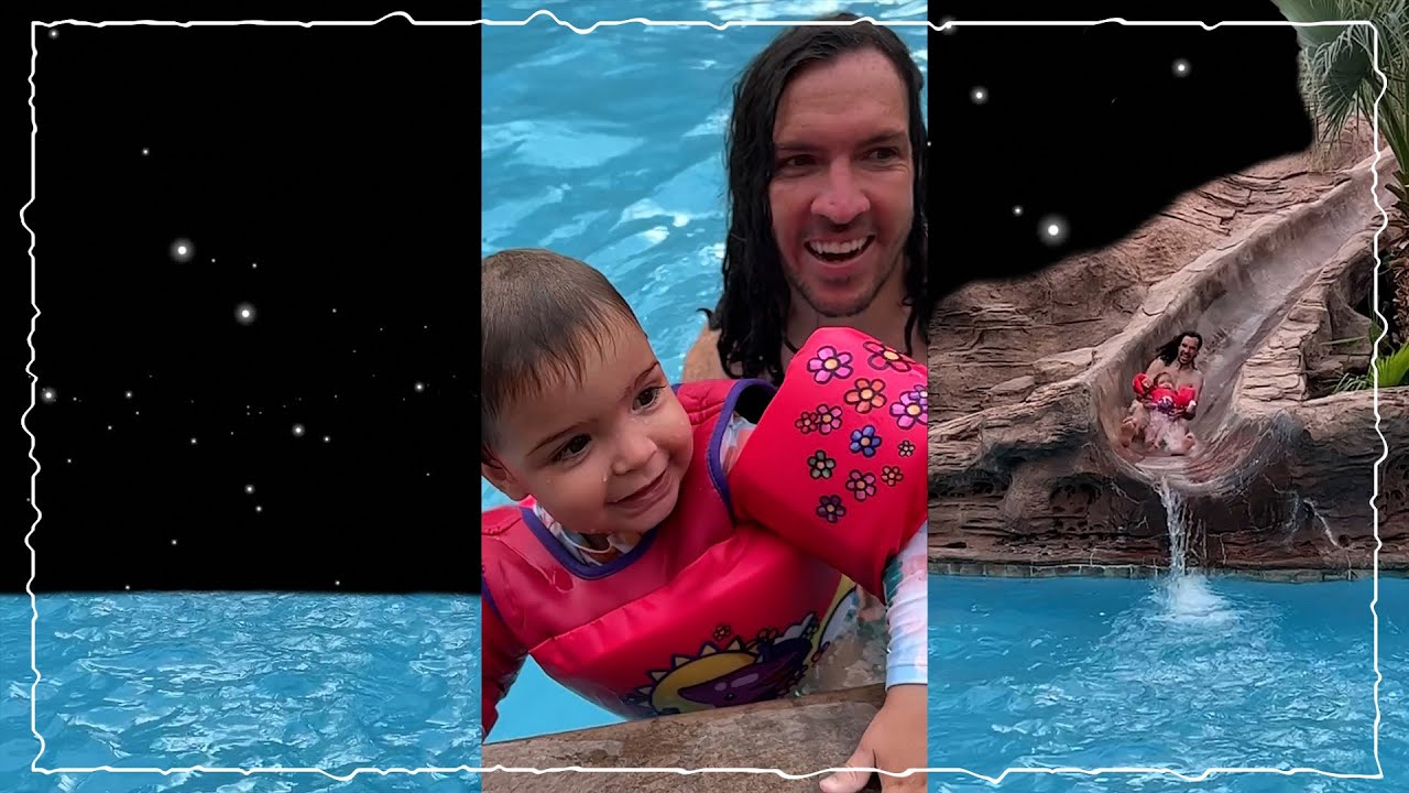 ULTiMATE WATERSLiDE!!! Dad takes Navey down a crazy slide during their Family Vacation #Shorts