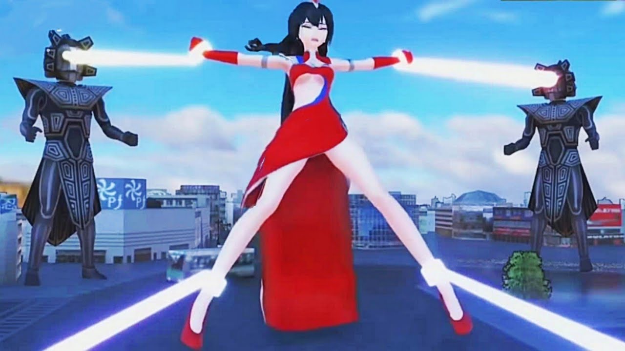 Ultrawoman CosmosウルトラセブンNữ Siêu nhân điện quang biến hình và bị tấn công