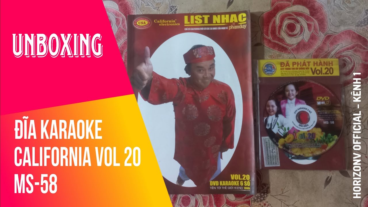 [Unboxing] Đĩa Karaoke California Vol 20 Mã Số 58 | California Karaoke Disc Vol 20 Code Number 58