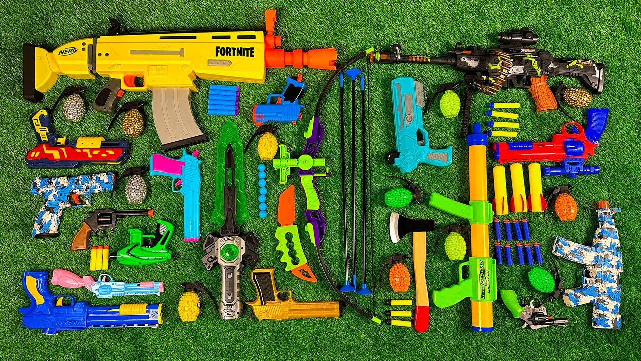 Unboxing NERF Assault Rifle, ShotGun, Sniper Rifle, AK47, Cowboy Pistol, Glock Pistol, Machine Gun