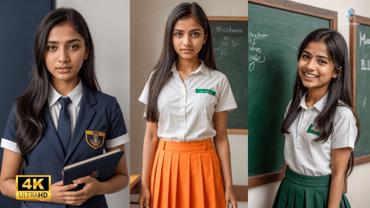 Uncover 4K AI Art Lookbook: Indian School Girls Uniform
