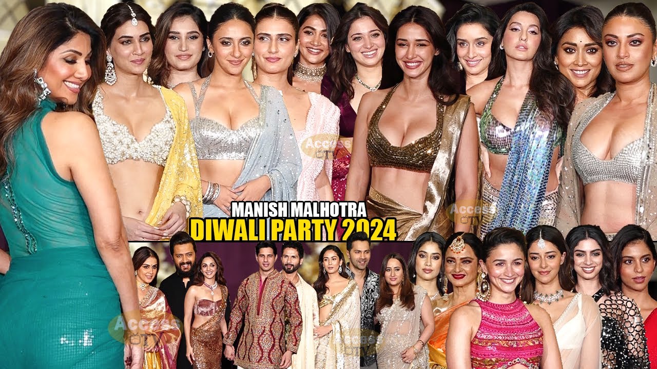 UNCUT - Manish Malhotra GRAND Star-Studded Diwali Party 2024 | Alia,Shilpa,Sid-Kiara,Kriti.Kajol