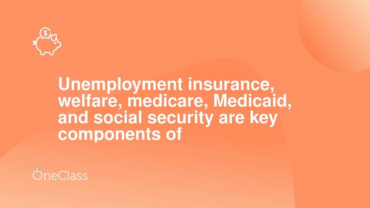 Unemployment insurance, welfare, medicare, Medicaid, and social security are key components of
