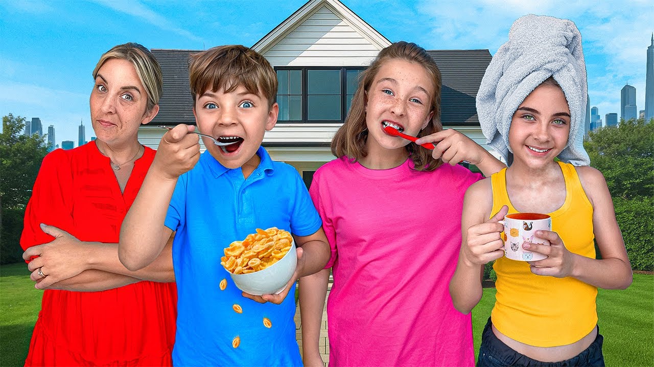 Unfiltered School Morning Routine with 3 Kids! 🥱☕️