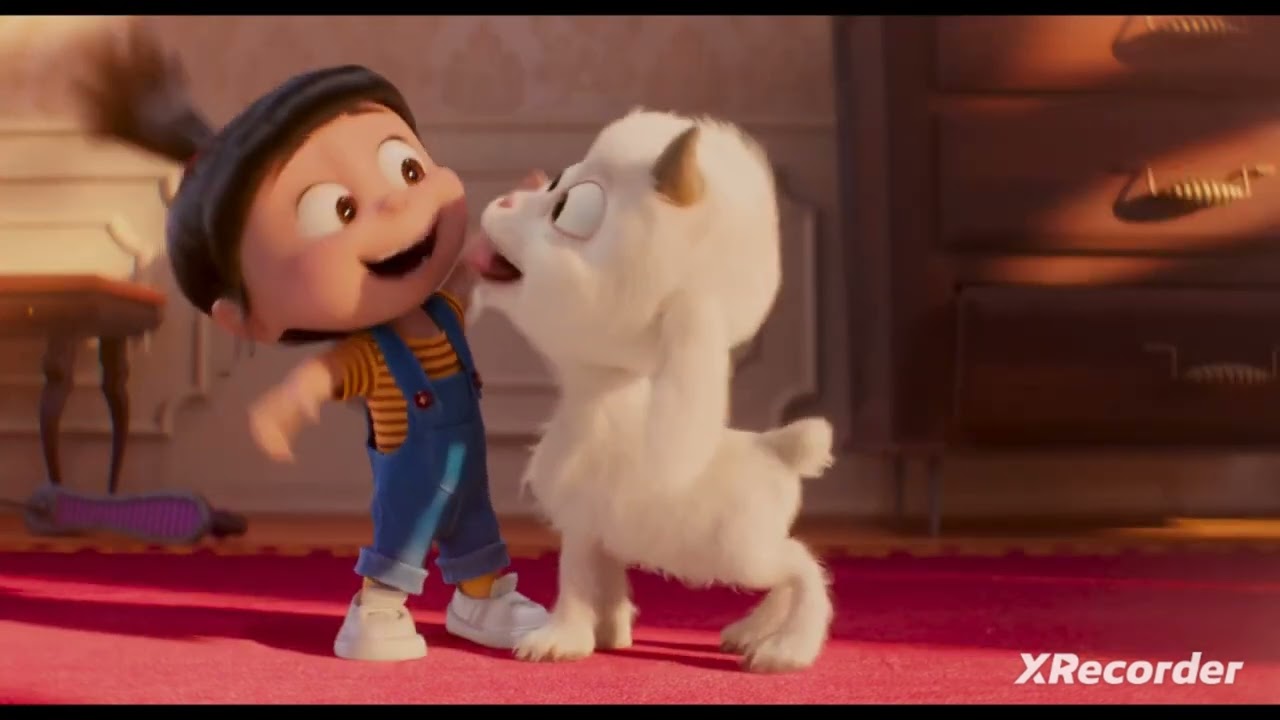 Unicorn Goat licks Agnes's face (Despicable me 4) (with English Looped)