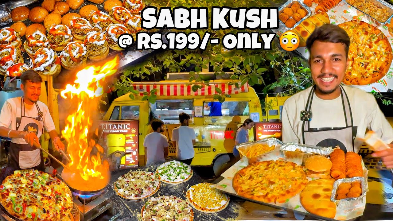 Unlimited Food Rs.199/- Only | Unlimted  Pizza, Garlic Bread, Burger Etc | Street Food India