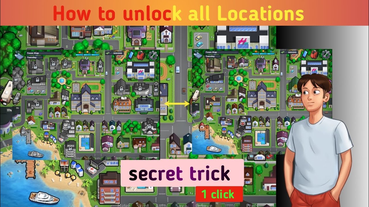 unlock all locations in summer time saga gameplay🔥💯| location unlock secret trick 🥵| #what_a_gaming