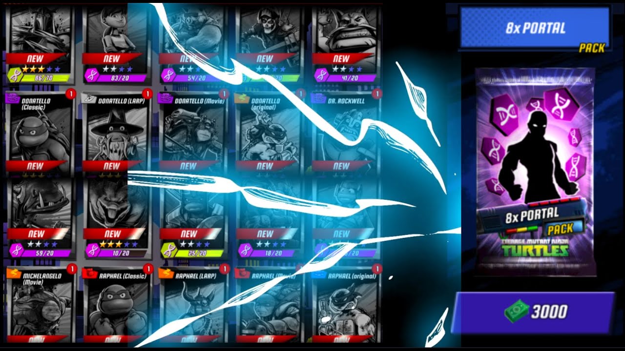 UNLOCKING ALL CHARACTERS WITH  PORTAL PACKS  | NINJA TURTLES LEGENDS